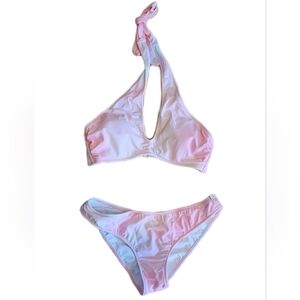 Victoria's Secret PINK Pastel Tie Dye Halter Bikini Size S
